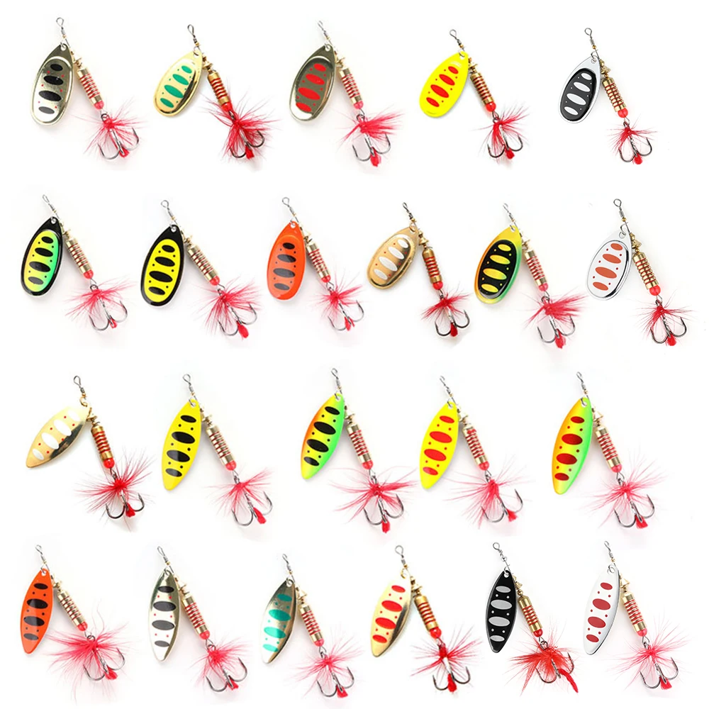 W.P.E Brand Spinner Lure 1pcs 6.5g/10g/13.5g 22 color with Treble Hook Metal Spoon Lure Hard Fishing Lure Fishing Tackle Bait