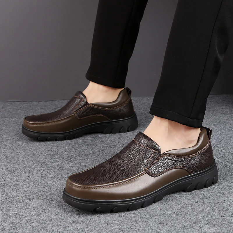 

Men Shoes Genuine leather Men Casual Shoes Loafers Shoes Man Slip On Dressing Shoes Men's moccasins Big Size 47