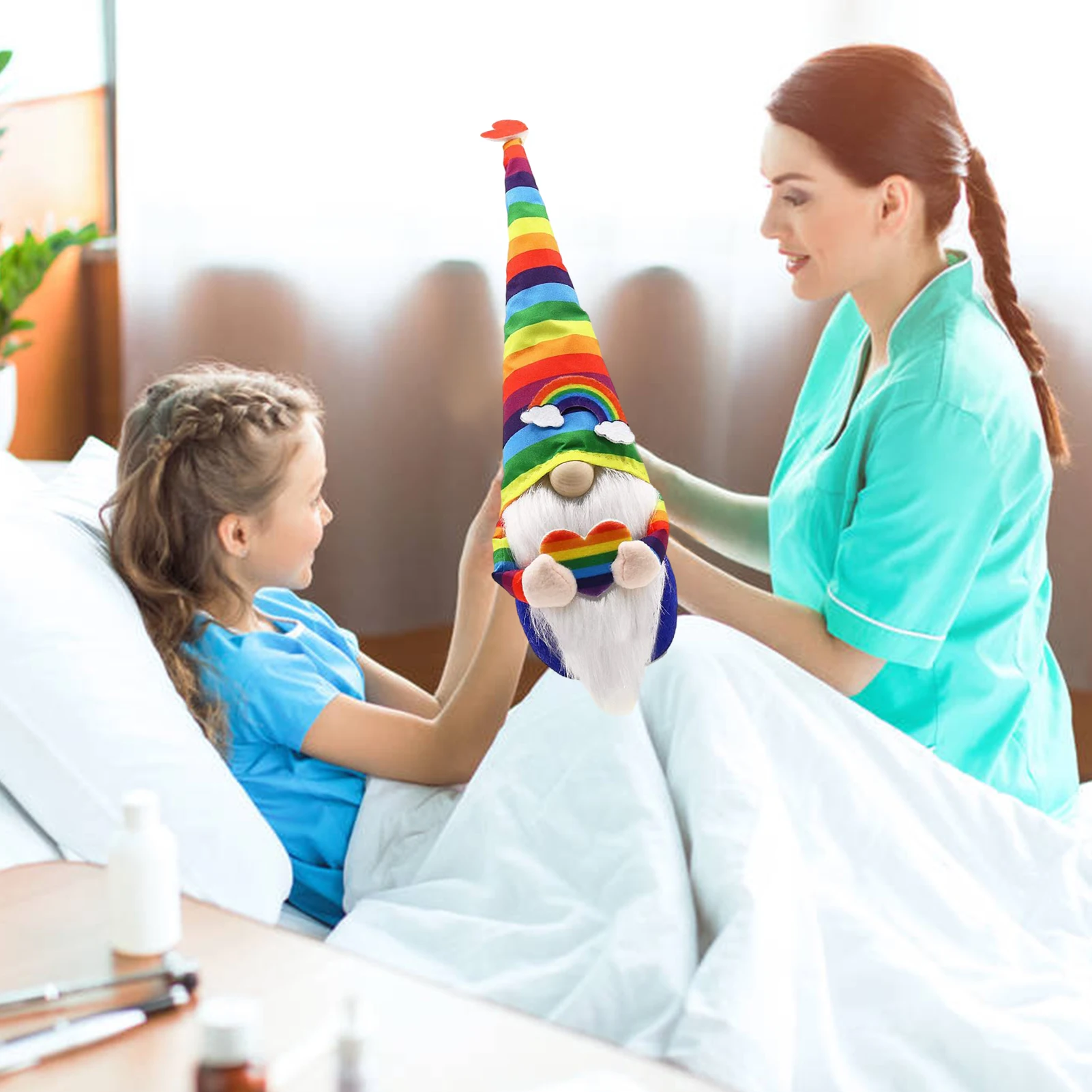 Горячая распродажа! Радужная гнома томта карликовая кукла без лица плюшевый эльф