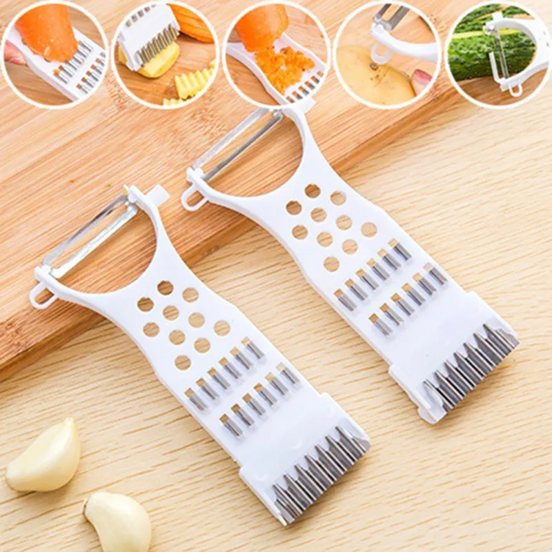 

Home Kitchen Multi-function Vegetable Cutter Potato Shredder Radish Grater Cucumber Slicer Peeler White Red Green Color Random