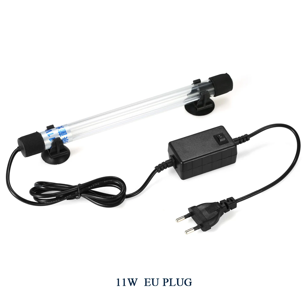 11W EU Plug 13 Вт УФ-светильник для стерилизации, погружной ультрафиолетовый стерилизатор, дезинфекция воды, AC220-240V, светодиодный светильник для аквариума - Цвет: 11W EU Plug