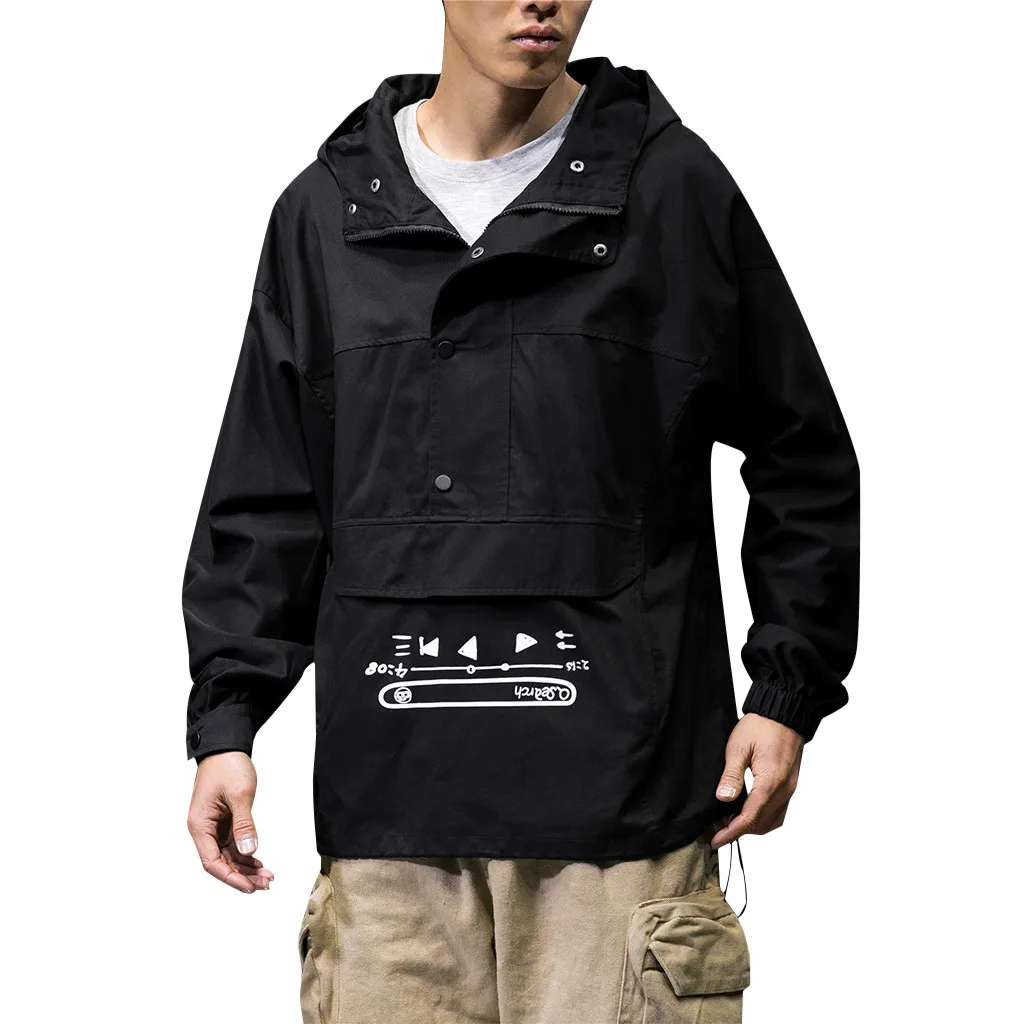 SAGACE/мужская куртка с капюшоном в стиле хип хоп принтом мужские толстовки пальто
