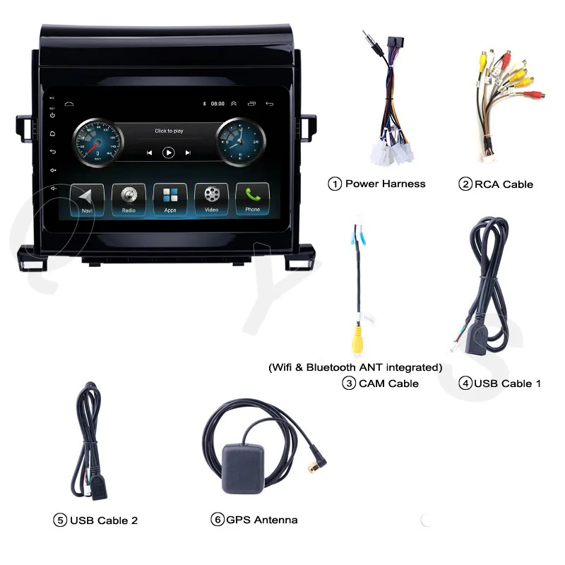 Автомагнитола на Android 10 0 для Toyota Alphard 2008 2009 2010 2011 2012 2013 2014 мультимедийный