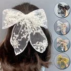 Заколка для волос женская, кружевная, с бантом