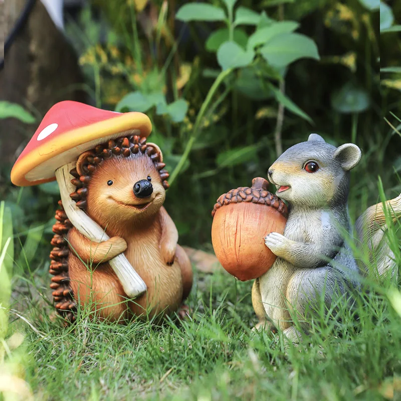 

Creative Resin Cute Animal Sculpture Ornaments Outdoor Garden Home Decor Crafts Living Room Desktop Miniature Statue Figurine