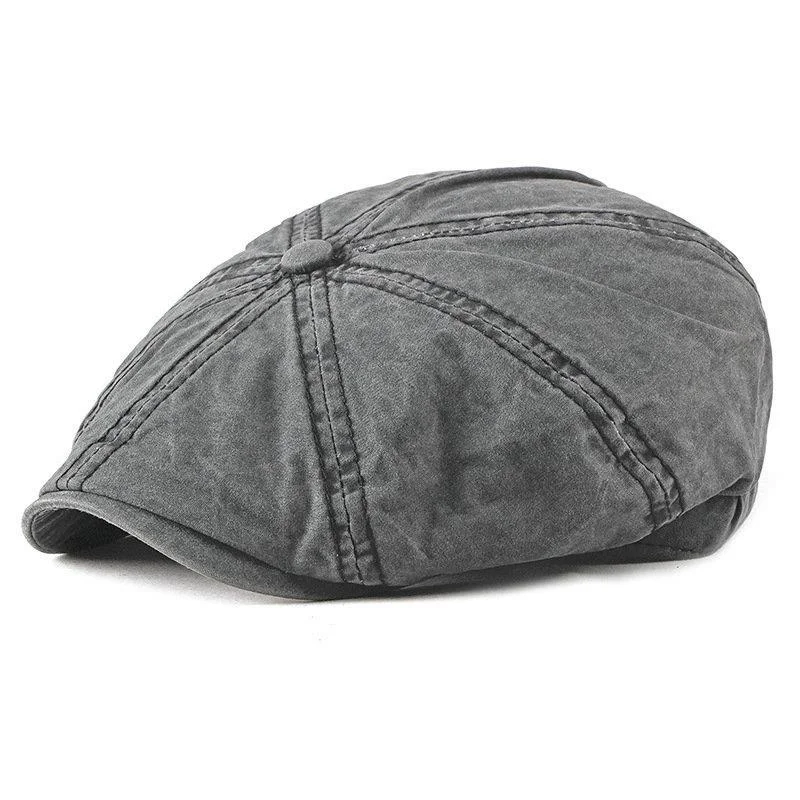 

LTOW Casual Eight-blade Cap Octagonal Hats For Men Newsboy Caps Painters Hats Cotton Berets Herringbone Flat Caps gavroche