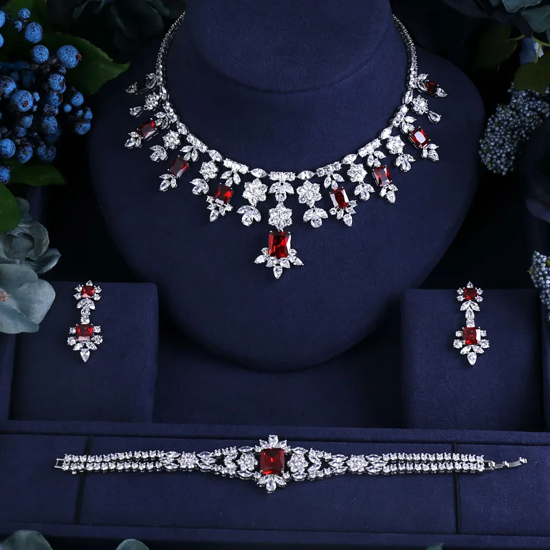 Роскошные жёлтые циркониевые Серьги Ожерелье Браслет Ювелирный Комплект