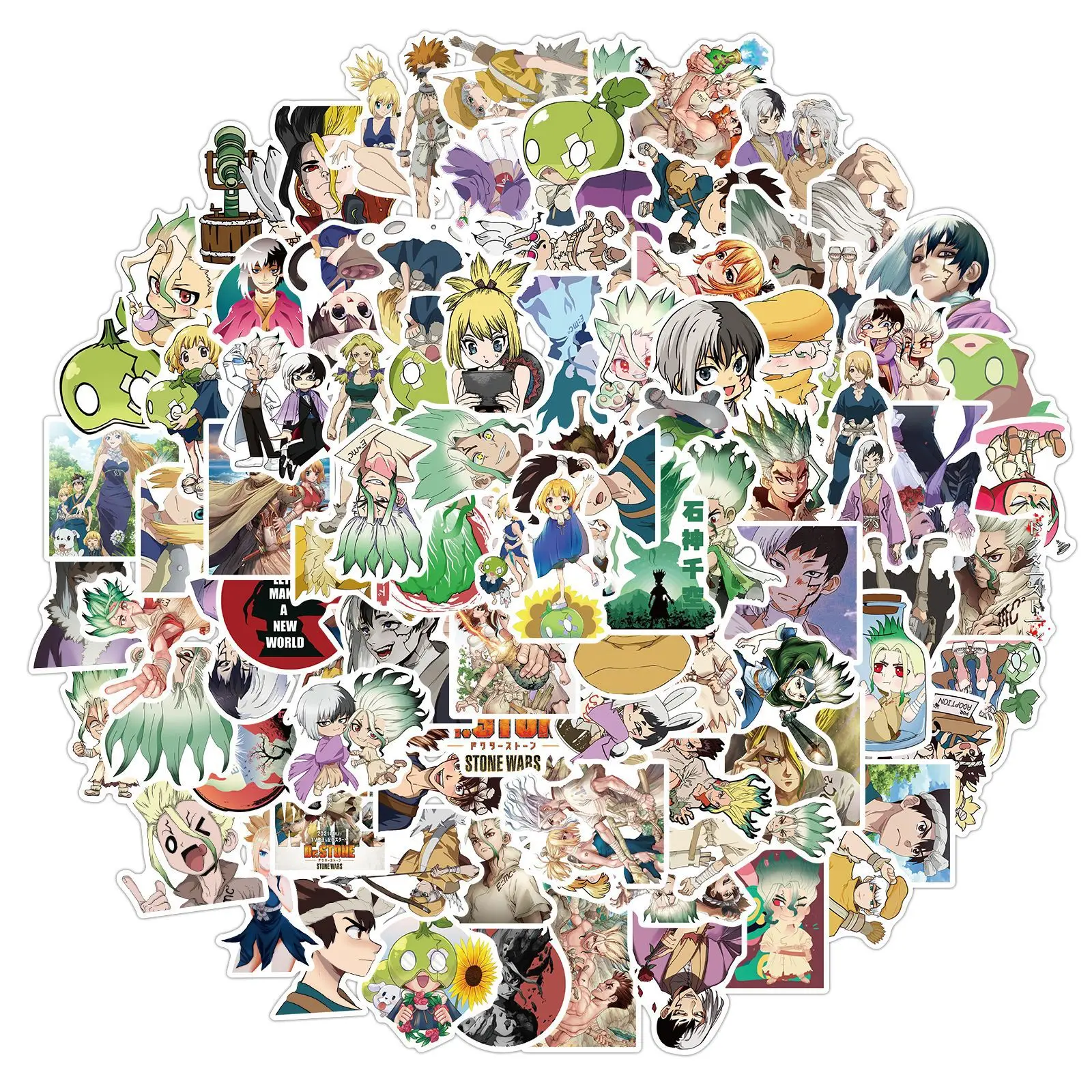 

100pcs Cartoon Anime Dr. Stone Graffiti Stickers Personality Computer Luggage Diy Character Stickers