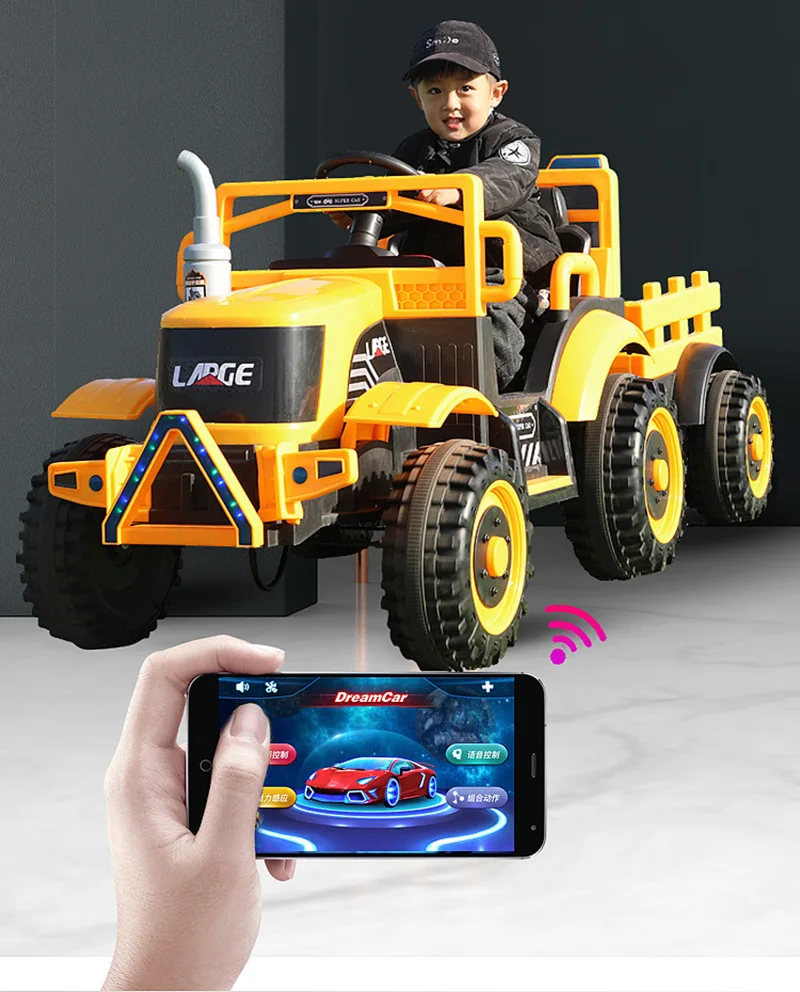 Детский экскаватор уличная игрушка негабаритный трактор Электрический 4WD мальчик детская коляска зарядка инженерный ребенок строительный автомобиль