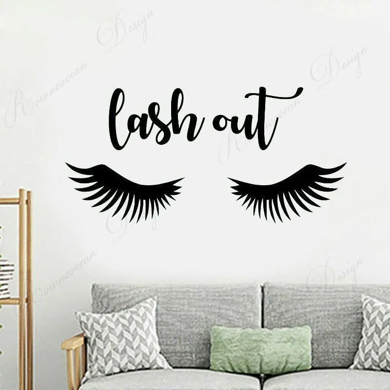 Накладные ресницы наклейки на стену виниловые модные украшения для салона