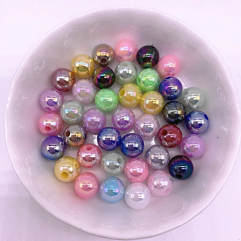 Цветные круглые акриловые бусины
