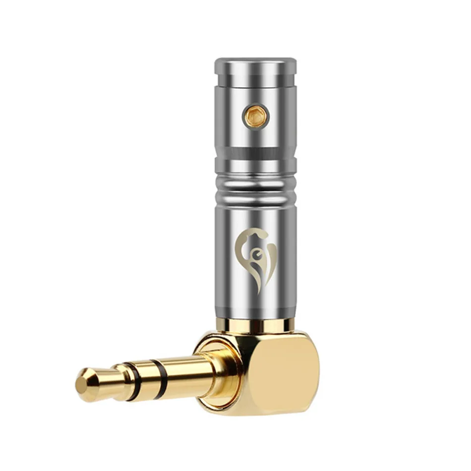 1pc Jack 3.5mm Right Angle Earphone Plug 3 Poles Gold Plated Wire Connector for 4mm Headphone Cable DIY 25mmx30.2mm Black Silver |
