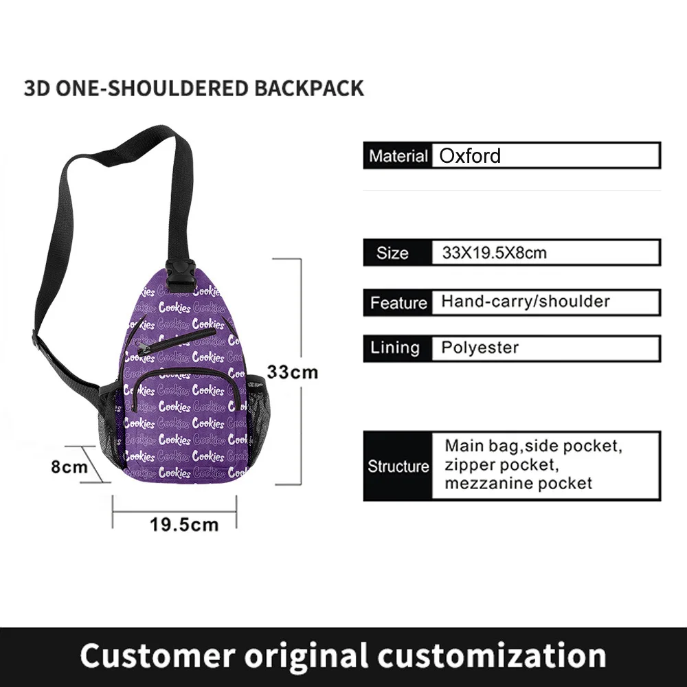 

3D Color tie-dye shoulder Bags Men Crossbody Bags Chest Bags Letters Oxford cloth Waterproof Bag Travel Sprots Bags