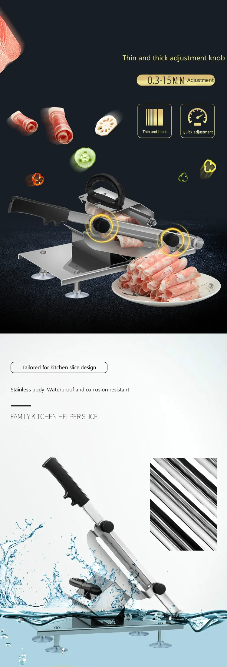 Автоматическая мяса ягненка слайсер ручной резки коммерческих мяса слайсер