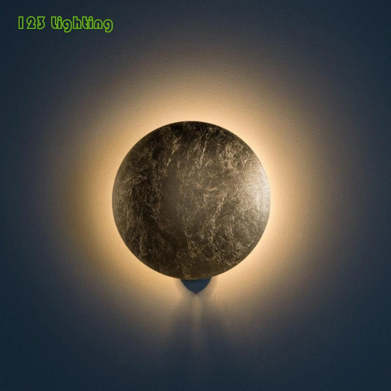 Круглые золотые светодиодные Настенные светильники теплый светильник для