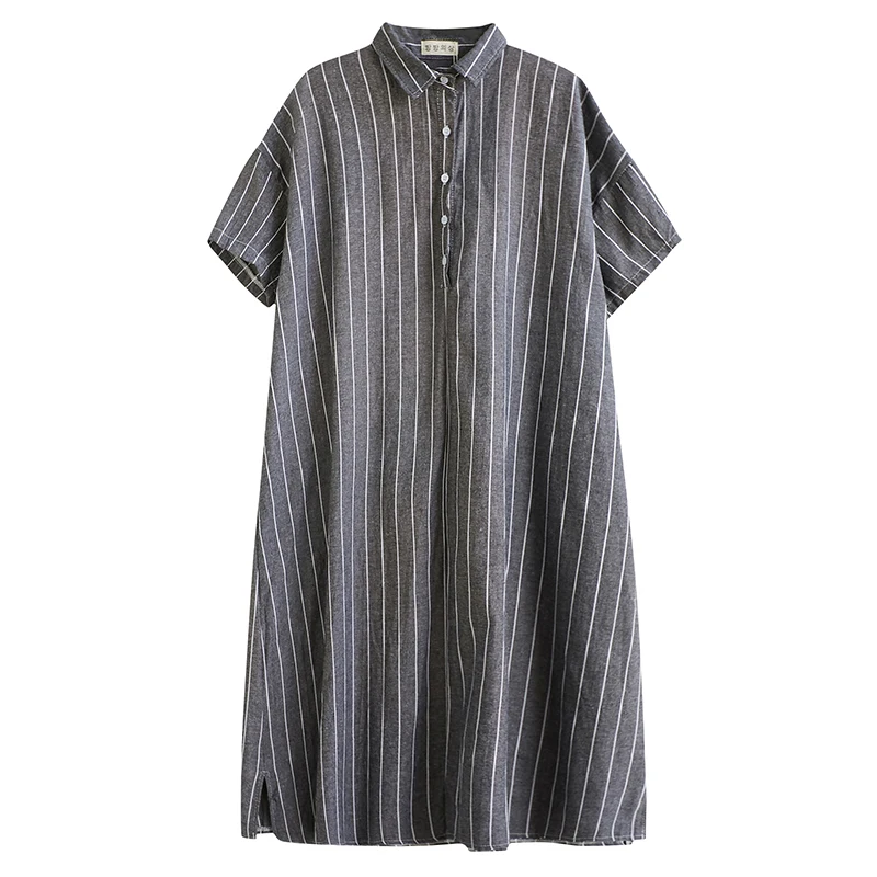 

COIGARSAM Striped Women dress New Summer Loose Dresses 7185