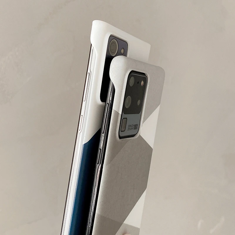 ultrathin matte hard pc frameless phone case for samsung glaxy s20 fe s21 ultra note 20 10 colorful geometry splice back cover free global shipping