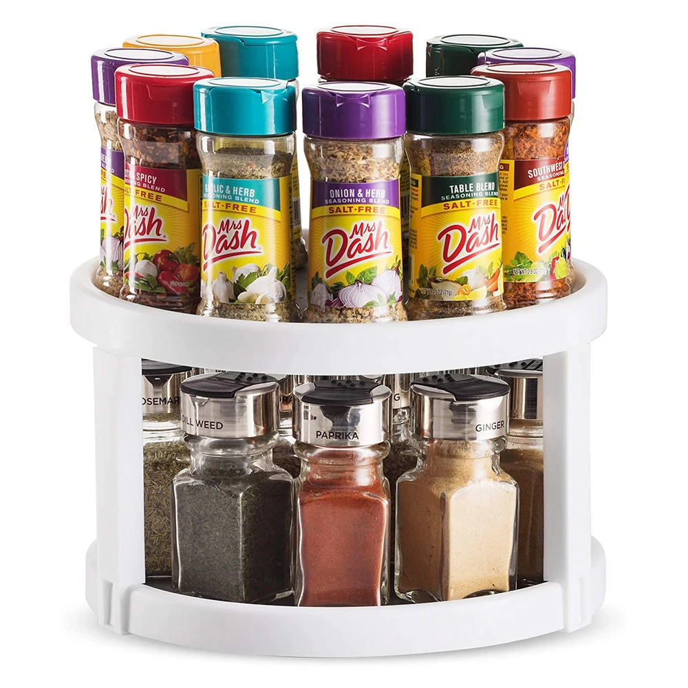 

360 Degree Rotating Non-Skid Spice Rack Cabinet Turntable Kitchen Storage Organizer Tray