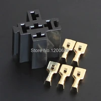 10sets relay holder base connector automotive relay socket connector with 6 3mm copper terminals