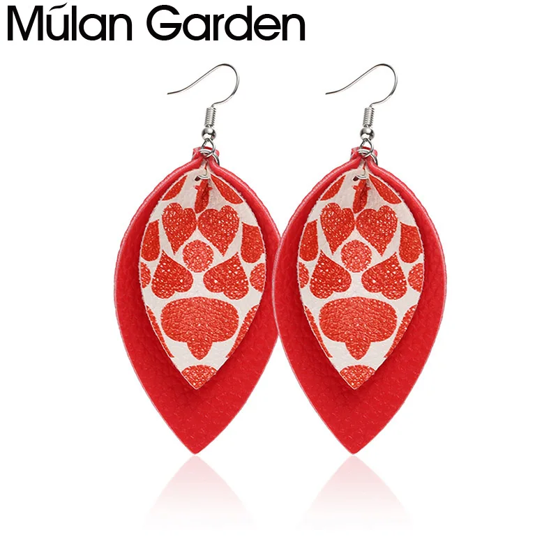 M & G женские серьги из искусственной кожи с изображением рождественской елки