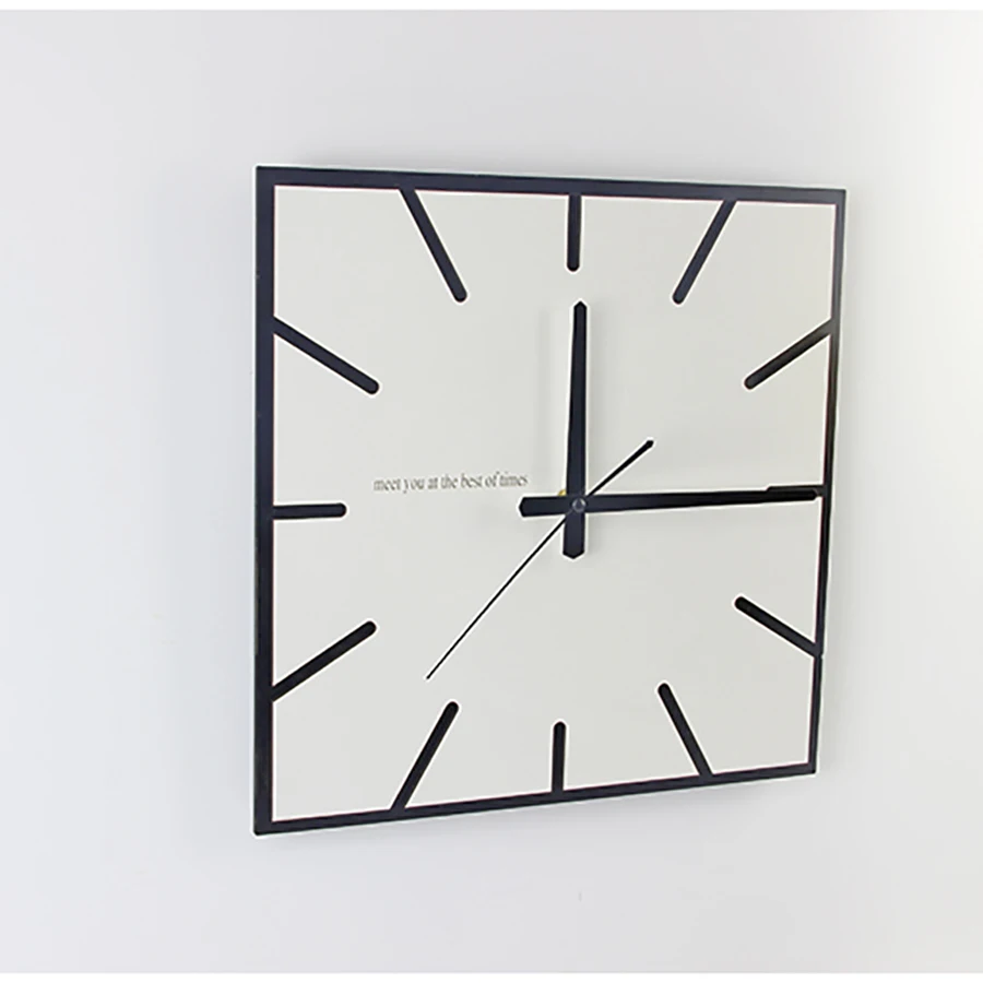 Деревянные квадратные настенные часы креативный дизайн современное искусство