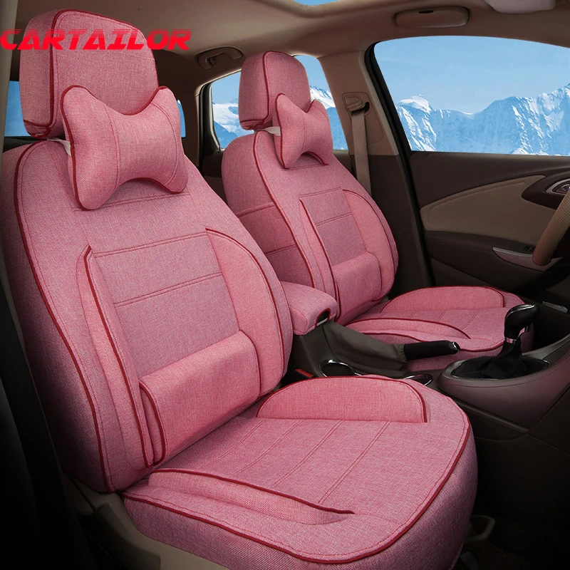 

CARTAILOR Luxury Car Seats Custom Fit for Acura ILX Car Seat Cover Linen Auto Seat Protector New Styling Car Cushions Supports