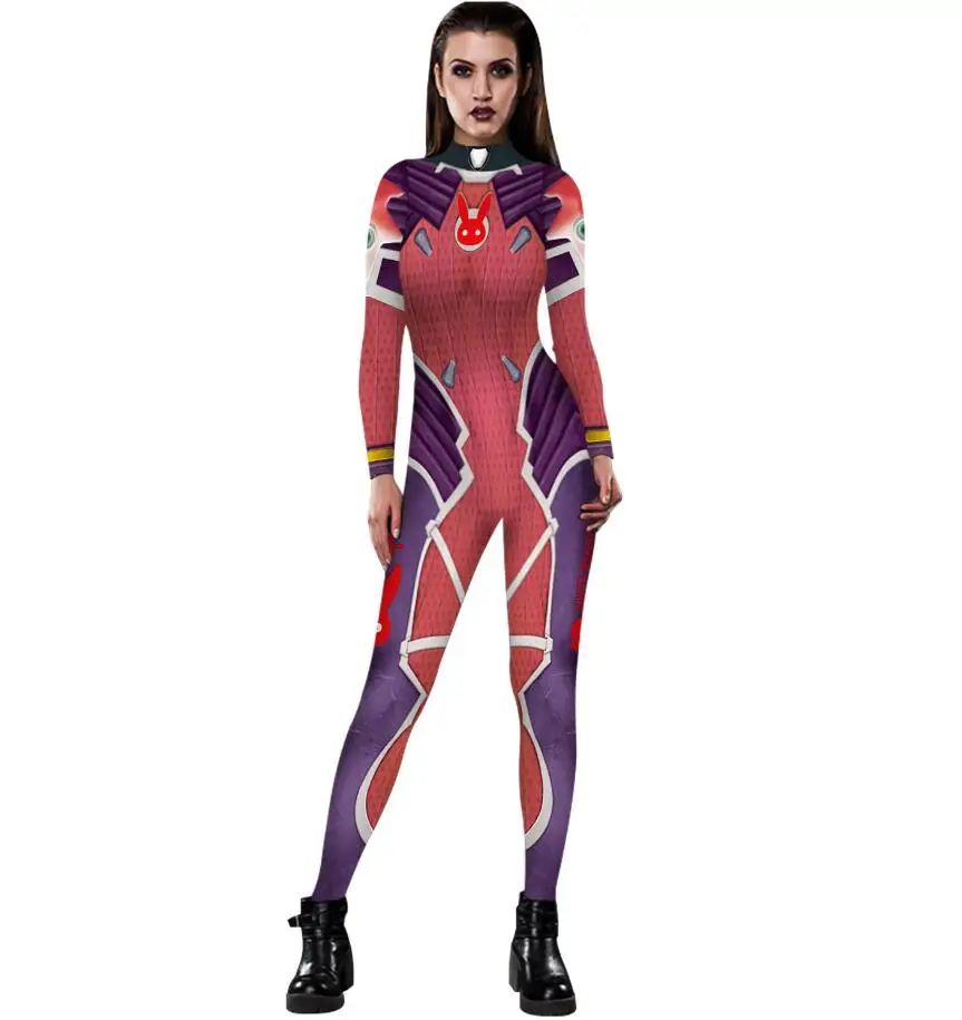 Черная Лилия Аниме игра карнавальные костюмы комбинезоны D. VA зентай спандекс комбинезон из лайкры Хэллоуин Карнавальный Костюм