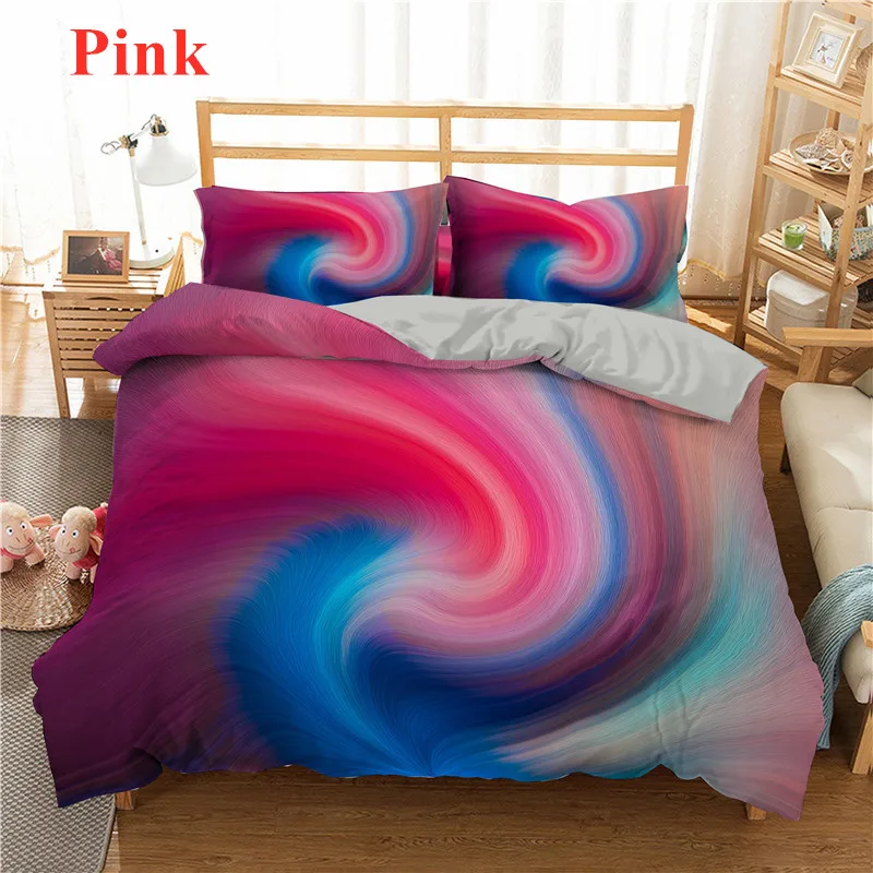 

Bedding set Nice Quilt set Creativity 3D Colorful Whirlpool Abstract Pattern Gradient Color Duvet Cover Pillowcases Multi Size