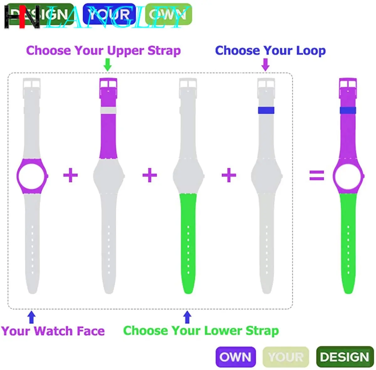 Ремешок сменный водонепроницаемый прозрачные силиконовые резиновые для часов