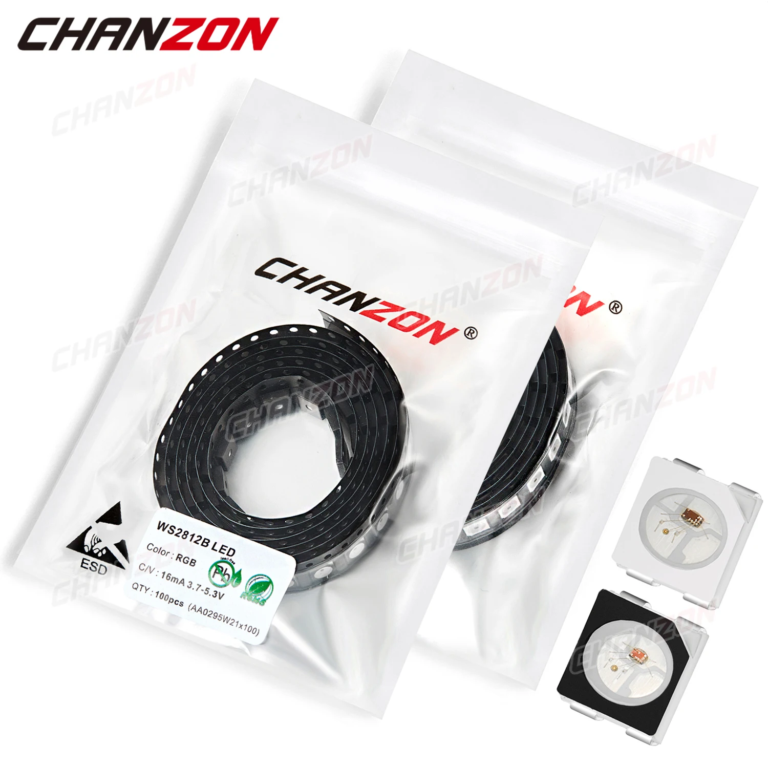 Светодиодные лампы SMD WS2812B WS2812, 4 контакта 100 (5050), RGB светодиодные излучающие диодные лампы светильник вые бусины Micro DIY PCB Circuit 5 В, триколор SMT, 2020 шт. Светодиодные лампы SMD WS2812B WS2812, 4 контакта 100 (5050), RGB светодиодные излучающие диодные лампы светильник вые бусины Micro DIY PCB Circuit 5 В, триколор SMT, 2020 шт.