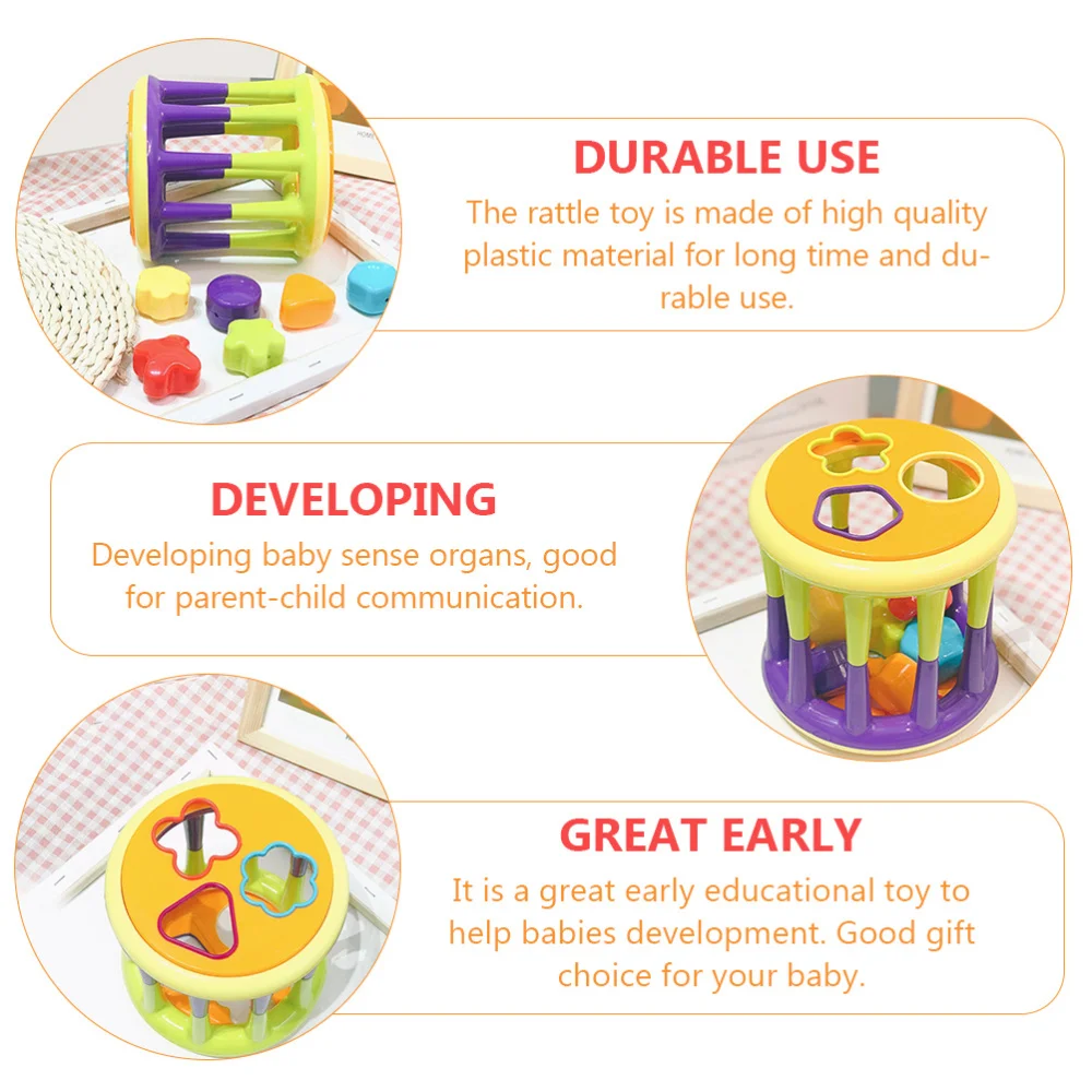

Adorable Rattle Roller Baby Educational Developmental Rolling Plaything