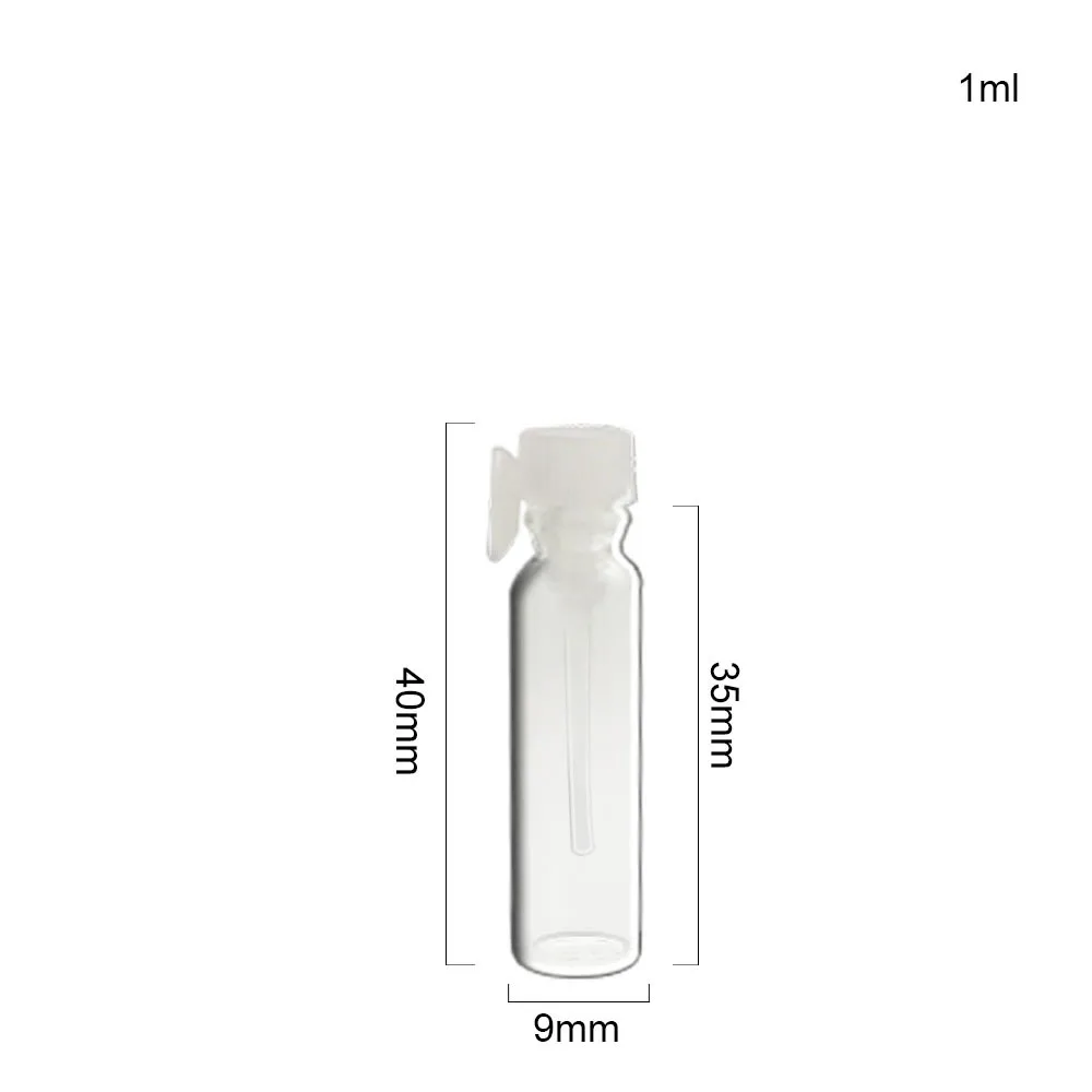 1ml 100 x Портативный 1 мл 1,5 мл 2 мл 3 мл стеклянный флакон для духов паровой Пробник пробный флакон для духов с прозрачными черными пробками - Цвет: 1ml