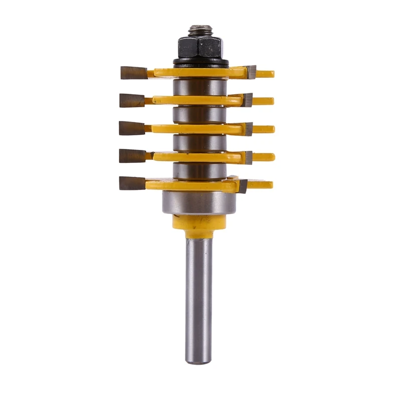 

1Pc Box Joint Router Bit Adjustable 5 Blade 3 Flute 8Mm Shank for Wood Cutter Tenon Cutter for Woodworking Tools