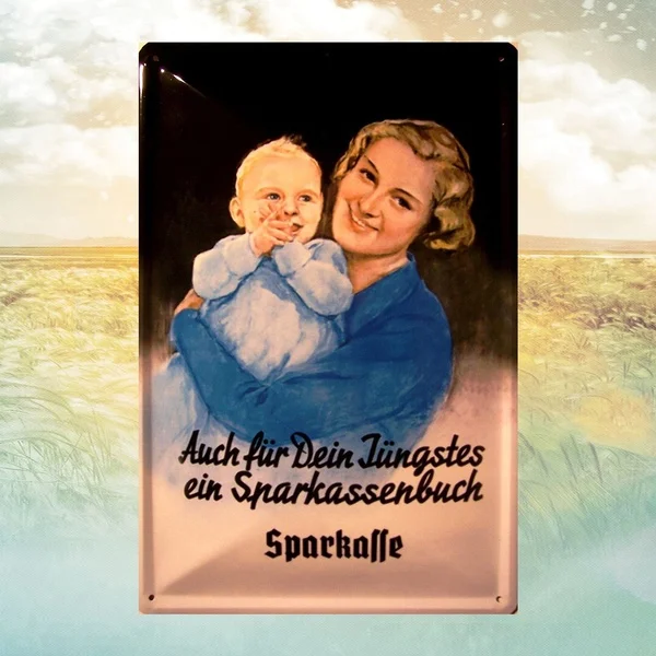 

Металлическая Оловянная вывеска спаркассе мотив 3 DDR Blechschild