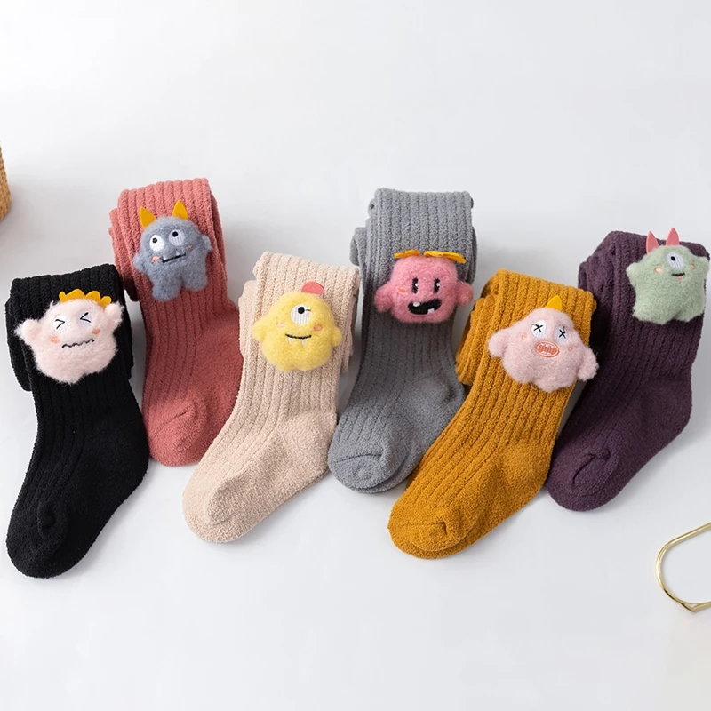 Мягкие теплые колготки для новорожденных девочек осень зима новые детские