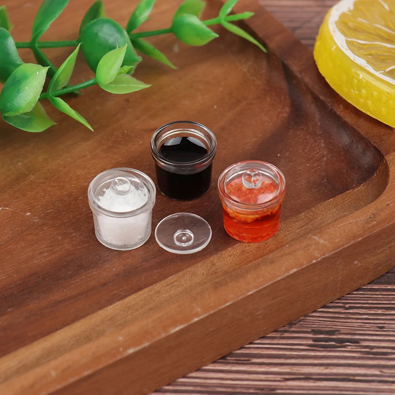 Миниатюрная модель кукольного домика 1/12 мини-соус Чили горшка для соли приправ