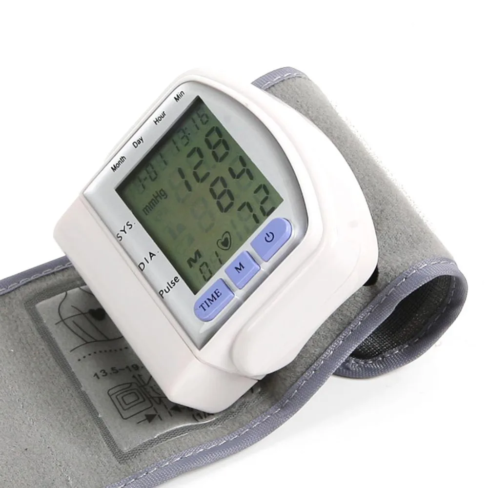 

English or Russian Voice Cuff Wrist Sphygmomanometer Blood Presure Meter Monitor Heart Rate Pulse Portable Tonometer BP