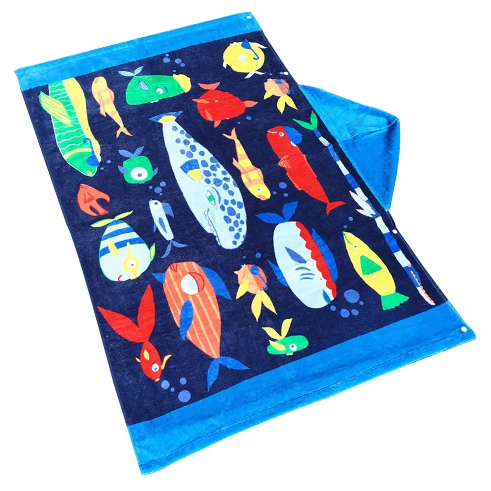 Детское пляжное полотенце с капюшоном хлопковое супер впитывающее милое банное