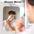 Акриловое противотуманное зеркало для ванной комнаты, инструменты для душа, безтуманное зеркало для бритья, дорожные аксессуары для ванной комнаты с настенным всасыванием для мужчин