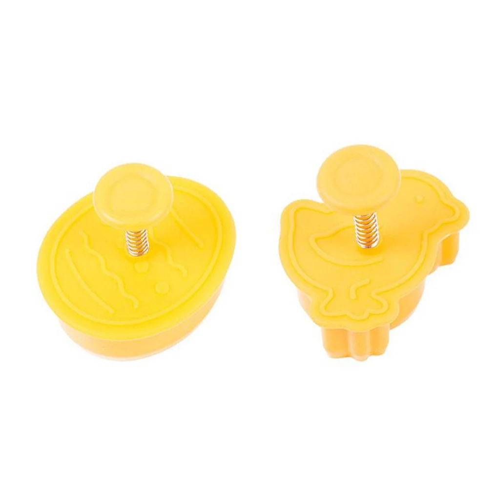 4-частный набор для выпечки "Пластиковые формы для печенья и мастики с изображением пасхального яйца, кролика, цыпленка и бабочки"