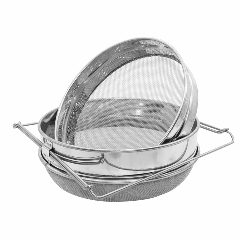

Reusable Mesh Filter Honey Strainer Double Sieve Stainless Steel Beekeeping Equipment Straining Yogurt Strainer