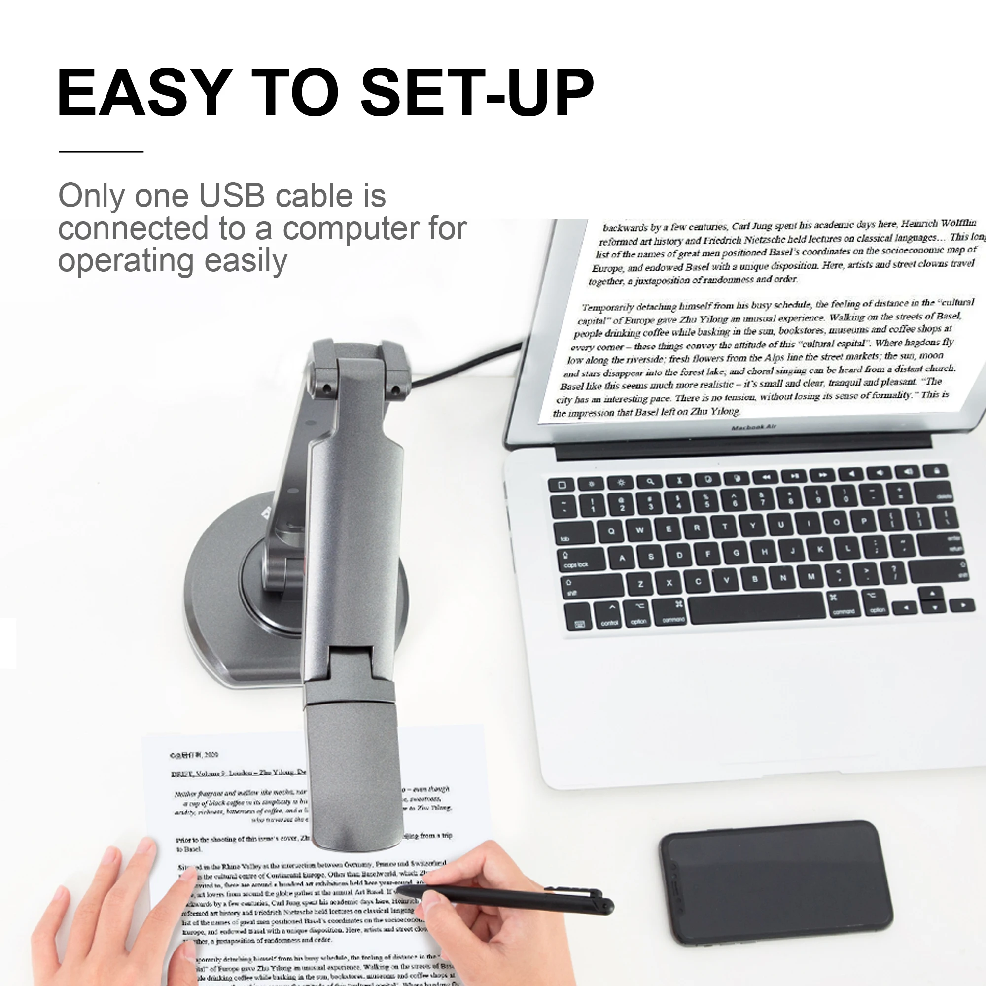 JOYUSING 8MP USB Документ Камера для учителя книга сканер с светодиодный дополнительный