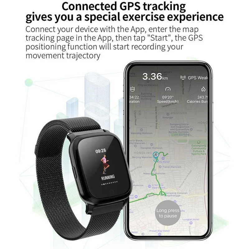 CV06 Смарт часы с температурой тела кровяным давлением фитнес трекер спортивные