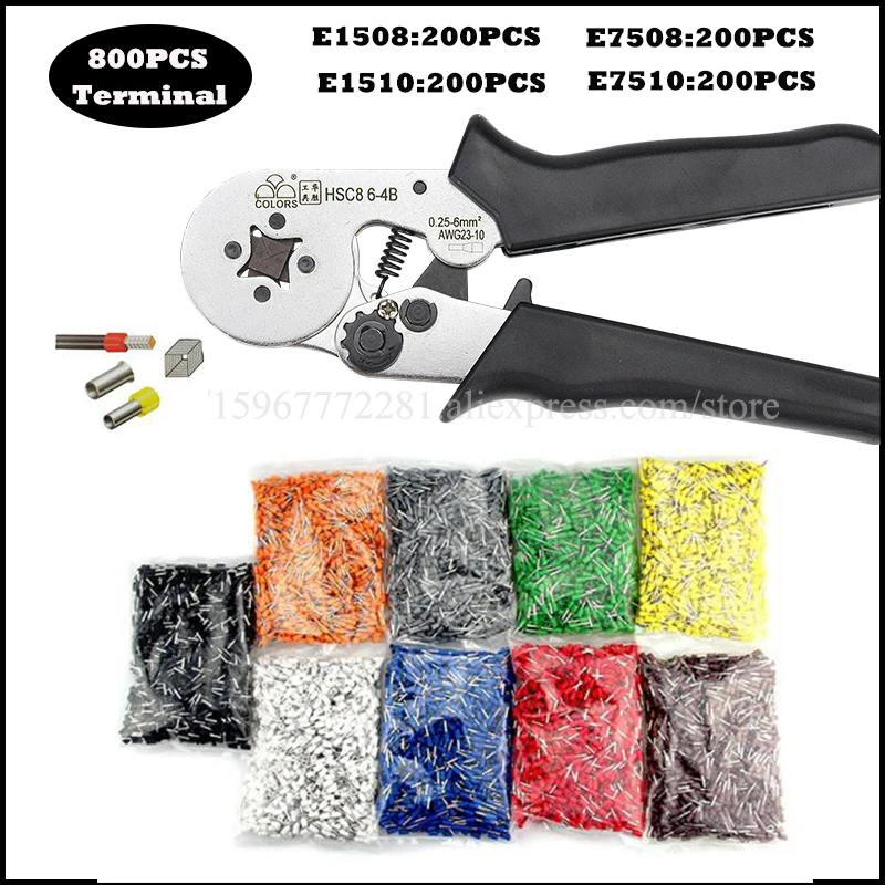 

hand tool VSC8 6-4B mini self-adjustable crimping plier four-sided crimp 23-10AWG crimping capacity 0.25-6mm2 black HSC8