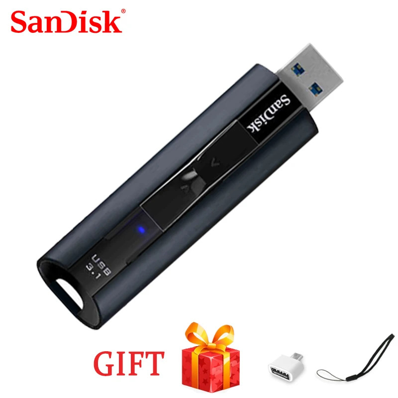 100% двойной флеш накопитель SanDisk флэш Usb Memory Stick CZ880 Extreme PRO 128 ГБ USB 3 1 твердотельный 256