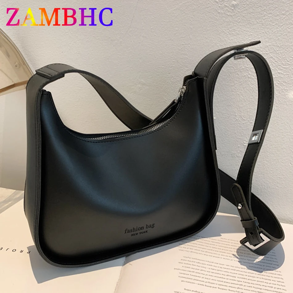 

Designer Small Women's Black Bag Retro Simple Crossbody Bags 2022 Luxury PU Leather Lady Handbags Pure Color Bucket Shoulder Bag