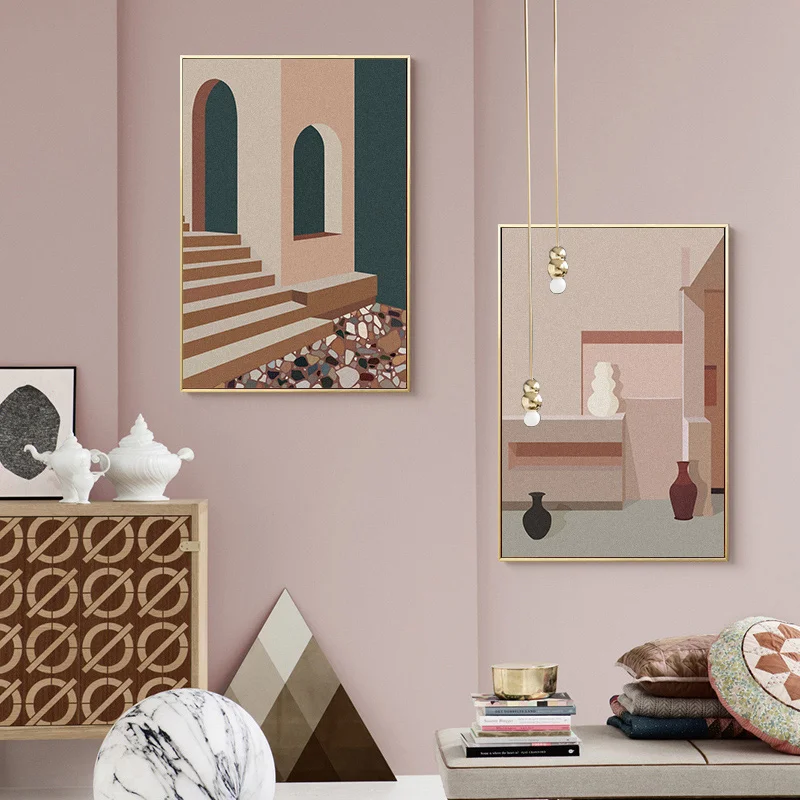 Modern Building Poster Painting Printed on Canvas Wall Art Graphic Cuadros Home Decor for Living Room Posters Artwork Pictures | Дом и сад