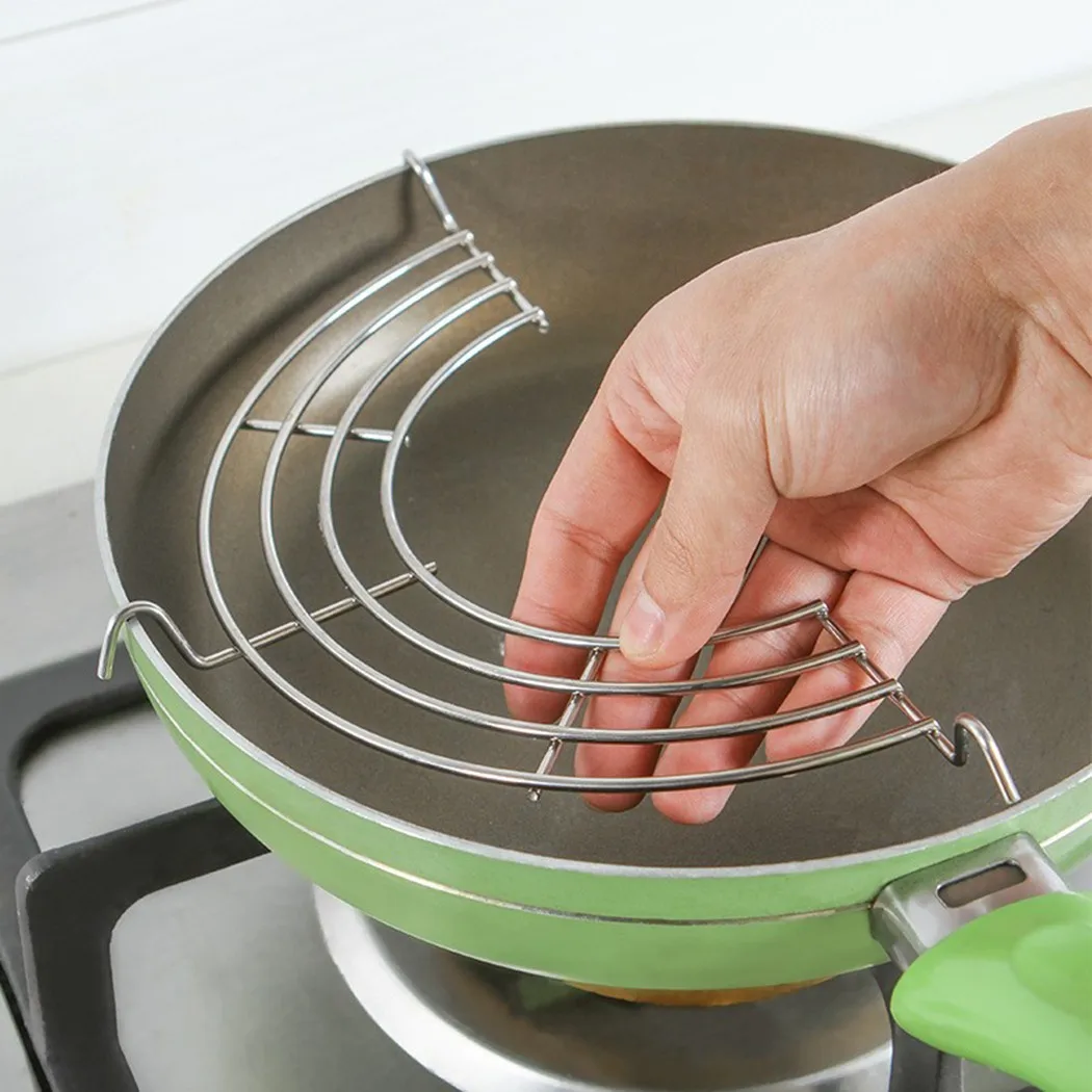 

24/26/30cm Multifunction Kitchen Gadgets Drain Rack Accessories Stainless Steel Steam Rack Drain Oil Filter Rack Kitchen Tools