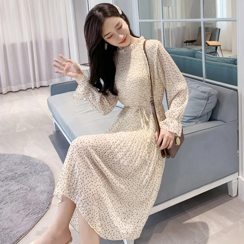 2021 Цветочное платье Свободные плиссированные вечерние платья шифоновое до