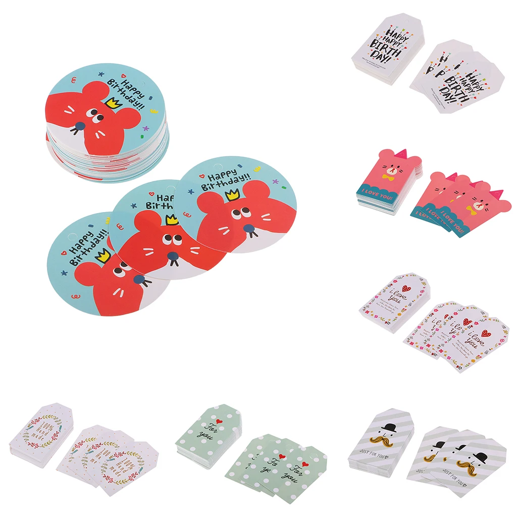 50 штук красочные многоразовые бумажные бирки Свадебные украшения узорные